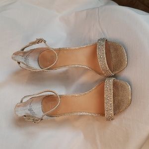 Material Girl heels size 7.5 silver glitter